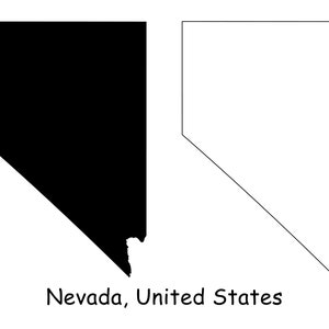 Nevada Kaart SVG - NV USA Verenigde Staten van Amerika us, Zwart-wit Contour Silhouet Clipart Vector Graphic Icon Banner - svg eps png jpg