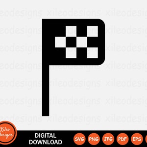 チェッカーフラッグアイコン SVG レース フィニッシュライン 勝利 勝者 デジタルダウンロード サイン シンボル Cricut ベクターグラフィック クリップアート ベクター png jpg eps ai pdf