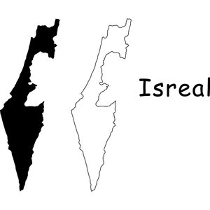 Israel Karte SVG, israelisch Karte, detaillierte solide Umriss Boundary Schwarzweiß Karte von Israel, sofortiger digitaler Download svg png eps ai