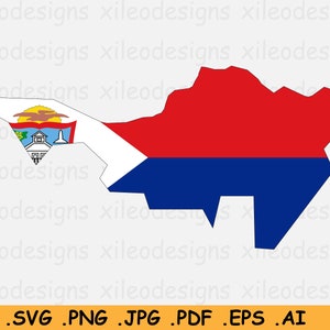 Sint Maarten Map Flag SVG, Pays constitutif de la frontière néerlandaise Forme Land Island, SVG Cut File Clipart eps ai png pdf