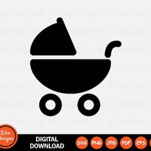 Wandelwagen pictogram SVG kinderwagen kinderwagen vervoer pasgeboren baby teken symbool Cricut vector grafische vector digitale download clipart png jpg eps ai pdf