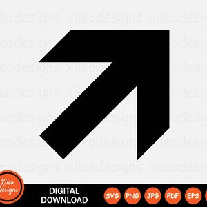 Pfeil oben rechts Symbol SVG Punkt Zeiger Ausgangspfad Ecke Zeichen Symbol Cricut Vektorgrafik Vektor Clipart png jpg eps ai pdf Digitaler Download