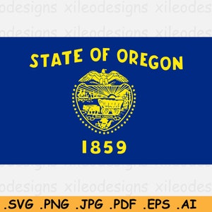 Oregon Flag SVG, OR U.S USA State Banner, American United States of America, Clipart Vector Graphic Icon Instant Download eps ai png jpg pdf