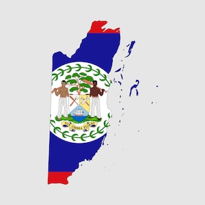 Belize Map Flag SVG - Map of Belize, Belizean National Flag, Belize Map SVG, Instant Digital Download Country Clipart - eps ai png jpg pdf