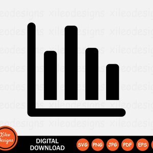 Grafiek pictogram SVG staafdiagram grafiek statistiek bedrijf afbeelding vector digitale download clipart teken symbool Cricut vector png jpg eps ai pdf