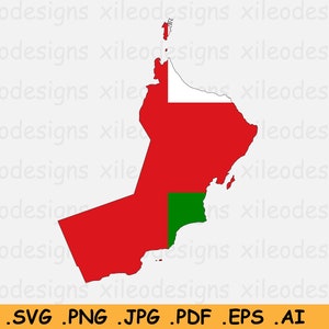 Oman Kaart Vlag SVG, Omani SVG Cricut Cut File, Land Nation Silhouette Outline Atlas Land Scrapbook Clipart Vector Icon, eps ai png jpg pdf
