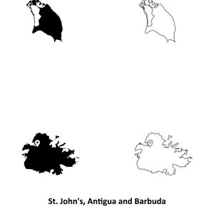 St John es Trinidad und Barbuda Landkarte Hauptstadt Pin Schwarz Weiß Silhouette Umriss Geografie Region Karten jpg svg png ai eps