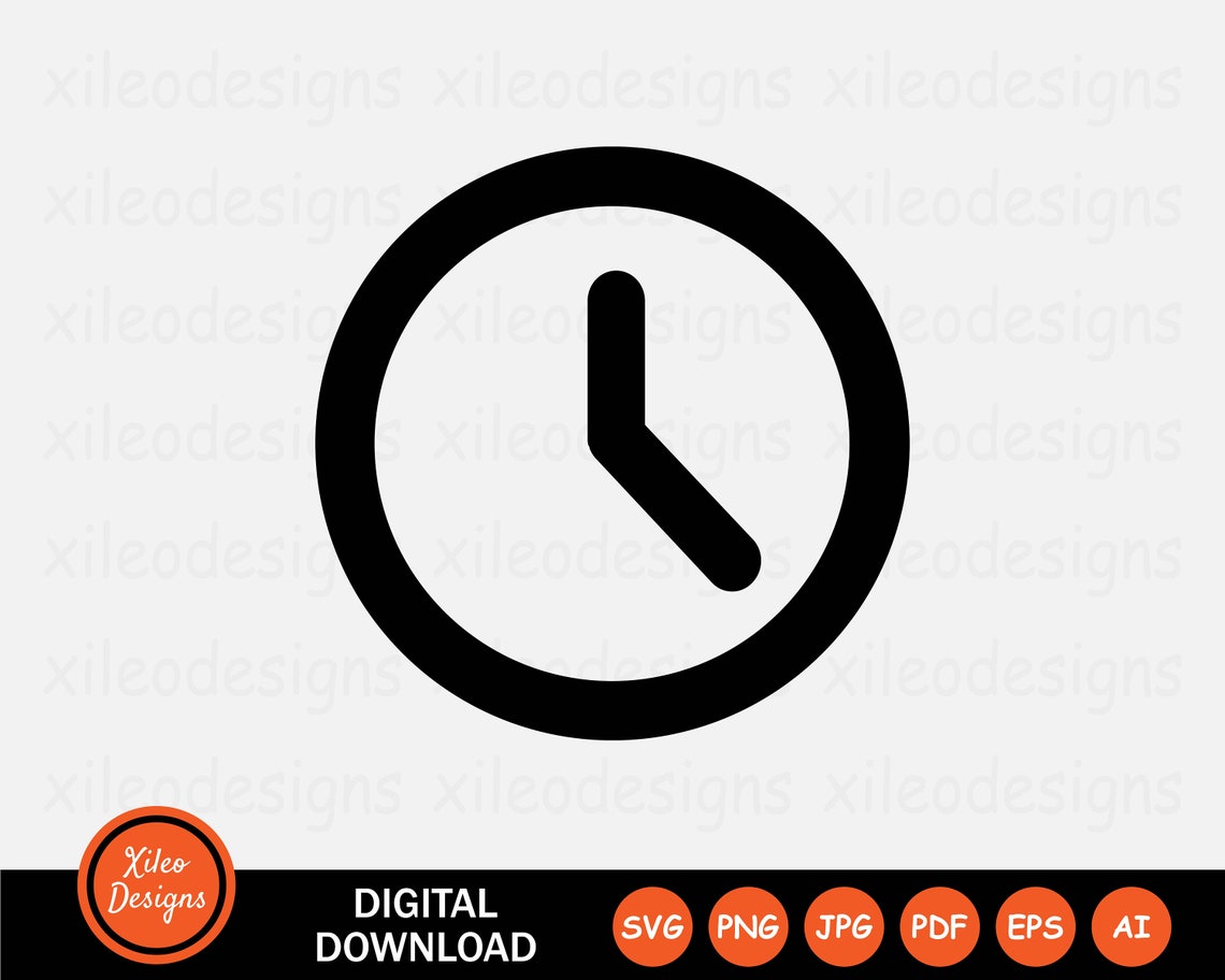 Clock Icon SVG Watch Time Timer Dial Stopwatch Round Circle Shape Line ...