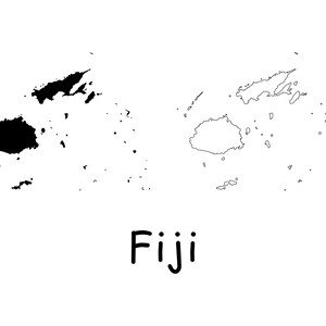 Karte von Fidschi, Fidschi Karte, schwarz-weiß detaillierte solide Umriss Land Nation Karte von Fidschi, sofortiger digitaler Download svg png eps ai