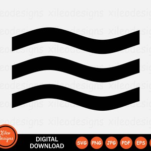 Wave Icon SVG Waving Water Lines Tide Sea Ocean Aqua png jpg eps ai pdf Digital Download Vector Graphic Clipart Vector Sign Symbol Cricut