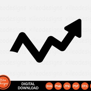 Stock Chart Pfeil Linie Symbol SVG Wachstum Profit Markt Up Grafik Vektor Clipart Cricut Digitaler Download Vektor png jpg eps pdf ai