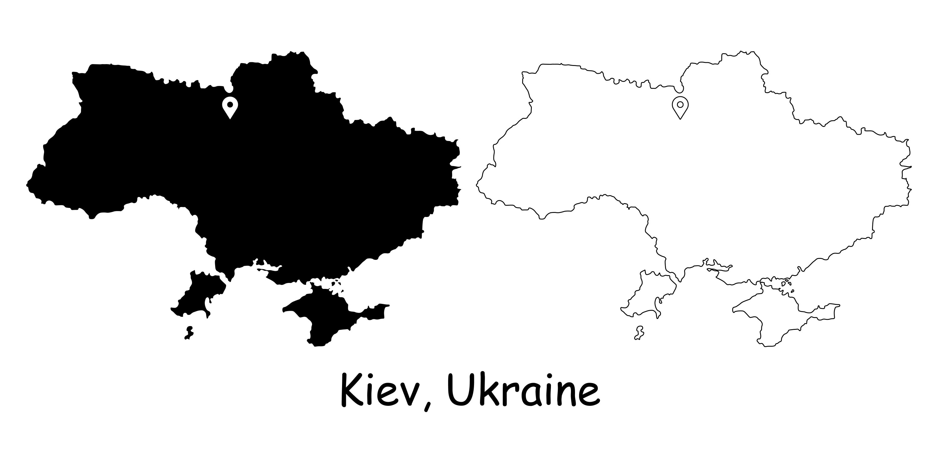 Kiev Kyiv Ukraine Map Capital City Country Location Pin