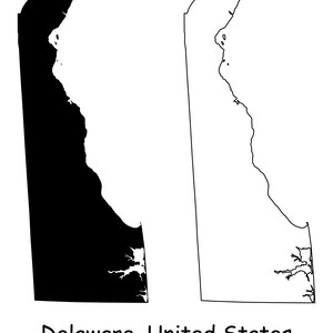 Delaware Map SVG, DE USA United States of America us, Schwarz-Weiß Silhouette Clipart Vektor Grafik Icon Banner, svg eps png jpg