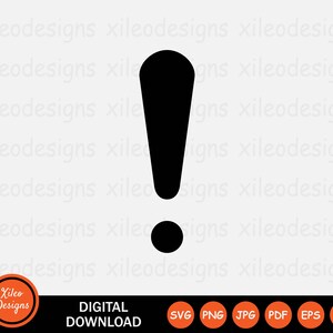 Exclamation Mark SVG - Warning Caution Alert Attention Hazard Sign Symbol Icon Clipart Graphic Vector Cricut Digital Cut png jpg eps pdf ai