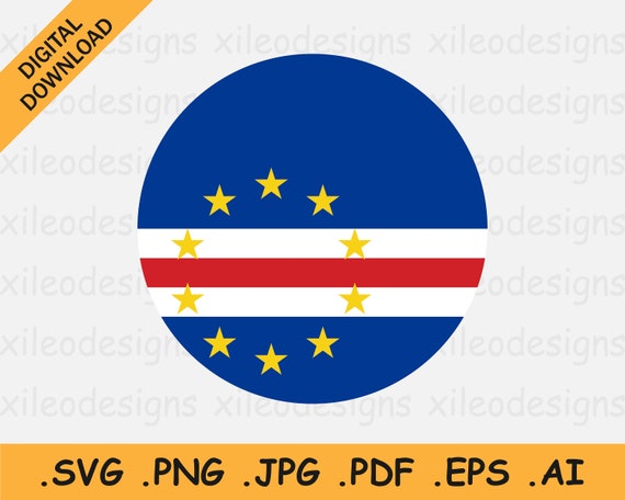 Drapeau rond du Cap-Vert SVG, bannire du cercle vert, icne du bouton  circulaire national, cricut Cut File Digital Download Vector, eps ai png  jpg pdf - Etsy France