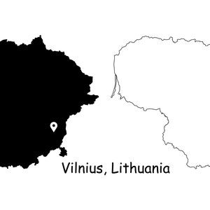 Litauen Stadtplan Litauen Stadtplan Pin Schwarz Weiß Silhouette Umriss Geografie Region Litauen Landkarten jpg svg png ai eps