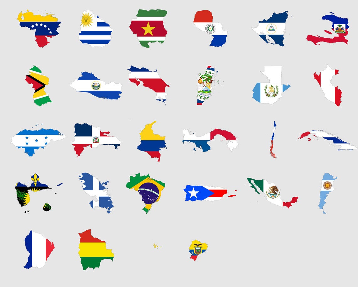 Amérique latine Drapeau Cartes SVG Pays Pays Bundle Nation Etsy