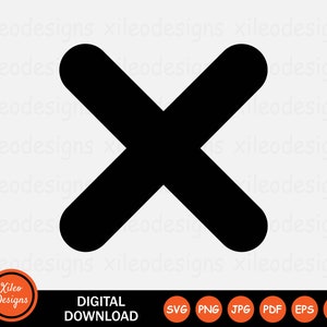 May include: A black and white graphic of a large, bold, stylized 'X' symbol. The 'X' is a common symbol for 'no', 'cancel', or 'delete'.