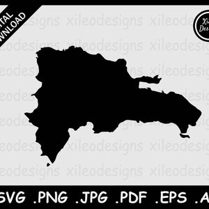 Dominikanische Republik Karte SVG, Country National Border Border Border, Black Silhouette Cutout Cricut Cut File Vektor Icon, png jpg jpeg pdf ai eps