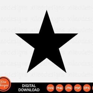 Stjärnikon SVG fempunkts stjärnform julframgång png jpg eps ai pdf digital nedladdning vektorgrafik Clipart vektor tecken symbol Cricut