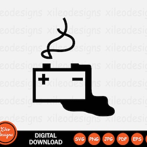 Car Battery Leaking Icon SVG - Dangerous Danger Safety Hazard Leak Symbol Sign Graphic Clipart Vector Cricut Digital Cut png jpg eps pdf ai