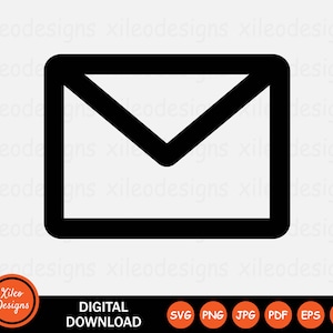 Icono de línea de correo SVG Carta de correo electrónico Sobre Mensaje Postal Descarga digital Vector Signo Símbolo Cricut Gráfico Clipart Vector png jpg eps ai pdf