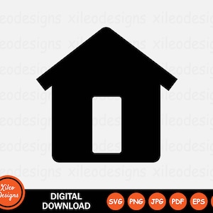 Ikona domu SVG Strona główna Strona główna Nieruchomość Apartament Blok Znak Symbol Cricut Grafika Clipart Wektor png jpg eps ai pdf Cyfrowe pobieranie Wektor