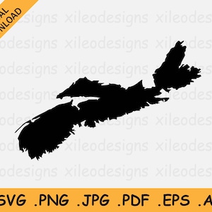 Nova Scotia Kanada Karte SVG, Kanadier Provinz Rand Rand Form Schwarz Silhouette, Cricut Cut File Icon Clipart Vektor eps ai png jpg pdf