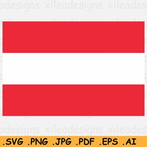 Austria National Flag SVG, Austrian Nation Country Banner, Cricut Cut File Digital Download Clipart Vector Graphic Icon - eps ai png jpg pdf