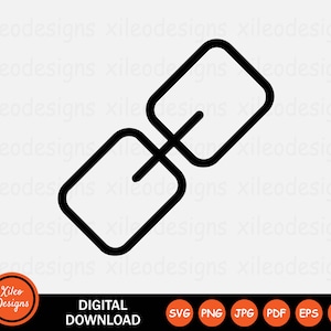 Link Line Icon SVG Chain Connection Email Attachment Digital Download Vector Sign Symbol Cricut Graphic Clipart Vector png jpg eps ai pdf