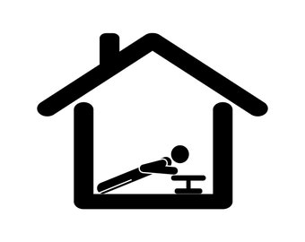 Exercise Workout at Home House Push Up Fitness Body Building Indoors Inside Stick Figure Man Instant Digital Download PNG JPG SVG Vector
