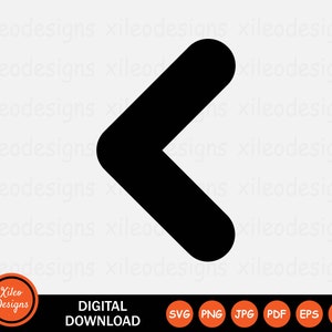 Arrow Left Icon SVG Back Previous Point Backward Before png jpg eps ai pdf Digital Download Vector Sign Symbol Cricut Graphic Clipart Vector