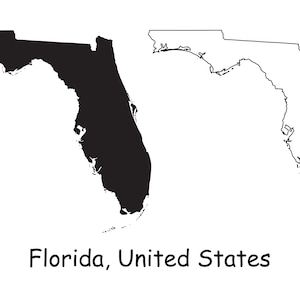 Florida Kaart SVG - FL USA Verenigde Staten van Amerika ons, Zwart-wit Outline Silhouette Clipart Vector Graphic Icon Banner, svg eps png jpg