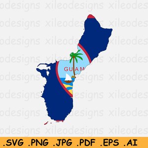 Guam Flagge Karte SVG, US Overseas Territory, Vereinigte Staaten von Amerika, Insel Grenze Form, US-Amerikanische geschnitten Datei Clipart, eps ai png jpg pdf