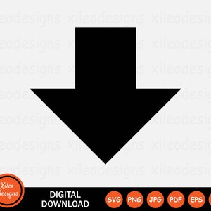 Down Arrow Icon SVG Downwards Pointer Point Download Digital Download ...