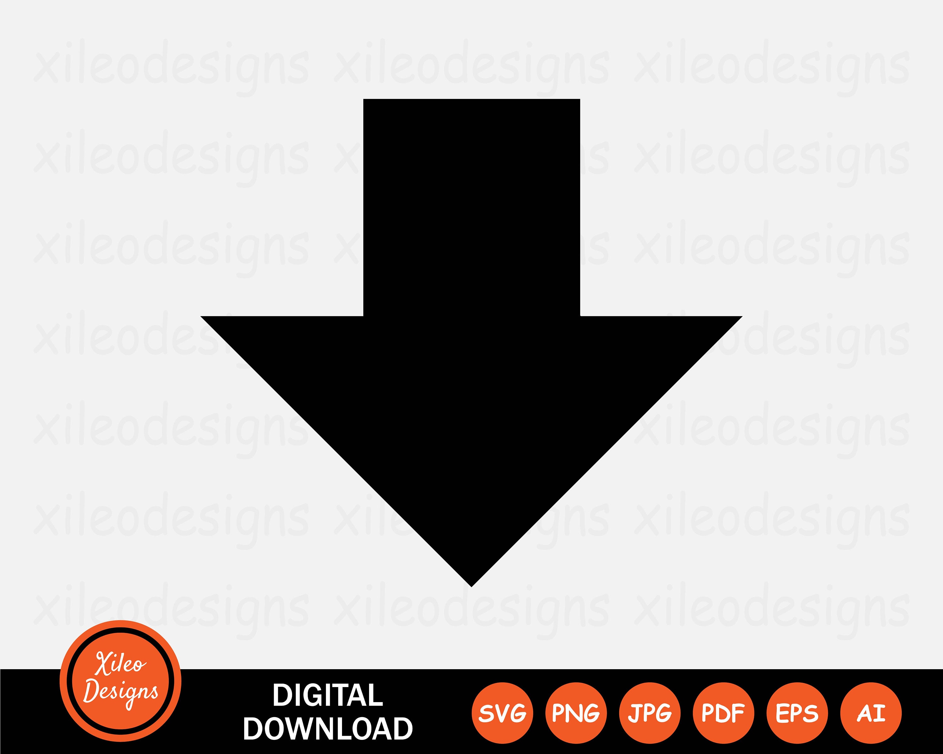 Down Arrow Icon SVG Downwards Pointer Point Download Digital Download ...
