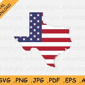 Carte du Texas drapeau américain svg - TX USA sur le drapeau américain, contour de bordure de forme de bannière d'état de l'Amérique, icône de vecteur de fichier de coupe Cricut, eps ai png jpg pdf