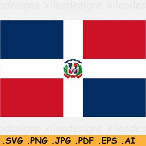 Dominican Republic National Flag SVG, Nation Country Banner, Instant Digital Download, Clipart Icon Vector Graphic - svg eps ai png jpg pdf