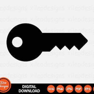 Key Shape Icon SVG Lock Password Secure Security Safety Sign Symbol Cricut Vector Graphic Vector Clipart png jpg eps ai pdf Digital Download
