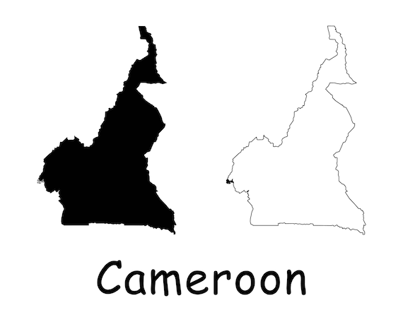 Carte Du Cameroun Carte Camerounaise Noir Blanc Detaille Etsy Carte Du Cameroun Carte Camerounaise Noir Blanc Detaille Etsy