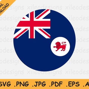 Tasmania SVG, Tas Australia Australian State Circular Circle Round Flag Banner Button Icon Digital Download Vector, svg eps ai png jpg pdf
