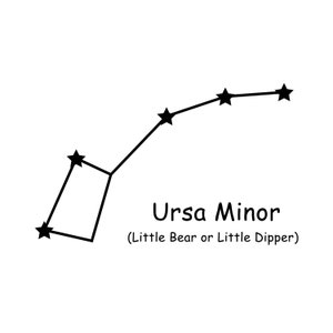 Kleine beer sterren sterrenbeeld sterrenbeelden kleine beer noordelijke hemel Ursa Minor navigatie noordpoolster SVG PNG EPS Vector downloaden