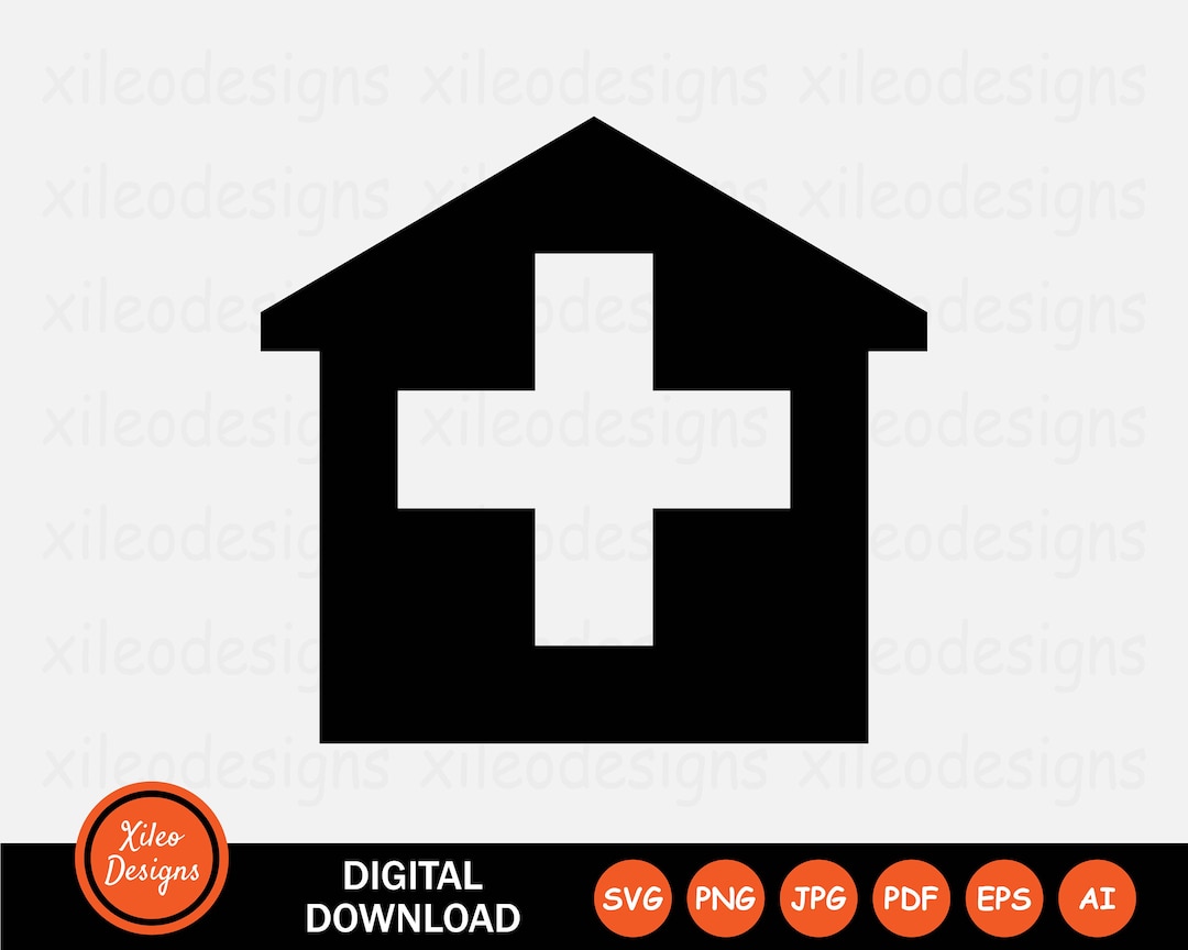 Clinic Icon SVG Hospital Healthcare Facility Medical Graphic Vector ...