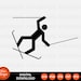 Skier Falling Icon SVG Ski Fall Down Accident Trip Lose Balance Symbol ...