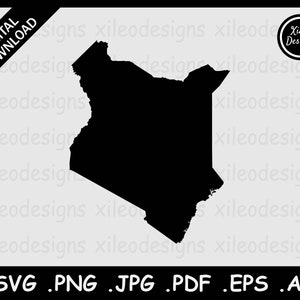 Kenianische Landkarte SVG, Kenianische LandKarte, Svg png jpg jpeg pdf ai eps