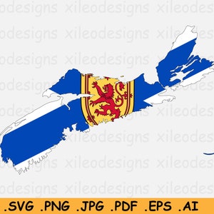 May include: A white outline of the province of Prince Edward Island, Canada, filled with the provincial flag. The flag features a red lion on a yellow background, with a white cross on a blue background.