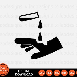 Skin Irritant Icon SVG - Corrosive Substance Corrosion Chemical Hazard Hand Arm Symbol Sign Clipart Vector Cricut Digital png jpg eps pdf ai