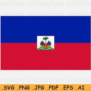 Haiti National Flag SVG, Haitian Nation Country Banner, Instant Digital Download File, Clipart Vector Graphic Icon - svg eps ai png jpg pdf