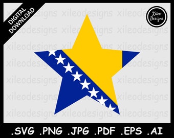 Bosnian Star Flag - Etsy