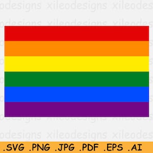 De regenboogvlag SVG, Gay Pride Vlag, LGBTQ Rechten Teken Symbool, Cricut Cut File, Digitale Download Clipart Vector Graphic- eps ai png jpg pdf